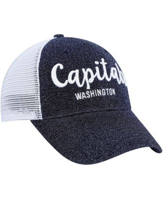 Women's Navy, White Washington Capitals Encore MVP Trucker Snapback Hat