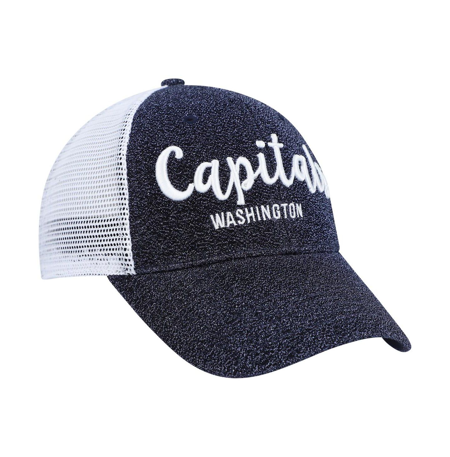 Женская кепка '47 Brand Navy, White Washington Capitals Encore MVP Trucker Snapback Hat — фото 3