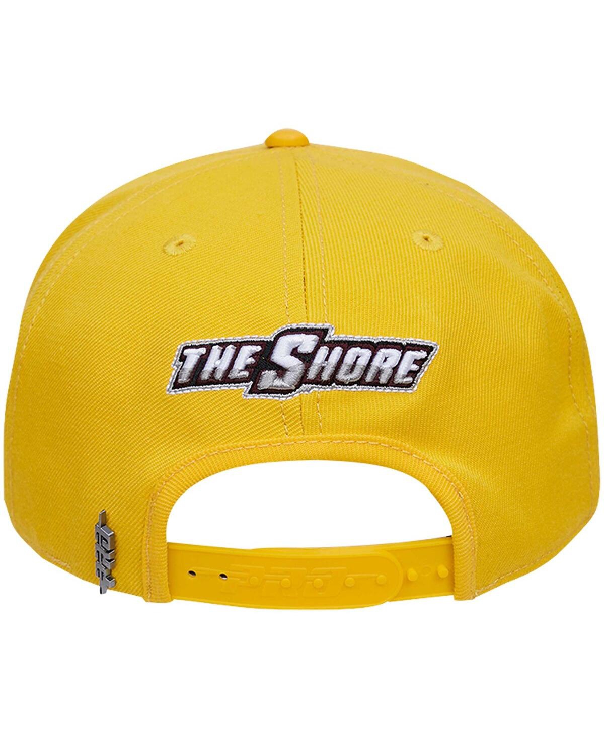 Pro Standard Gold Maryland Eastern Shore Hawks Evergreen Hawks Snapback Hat In Gold