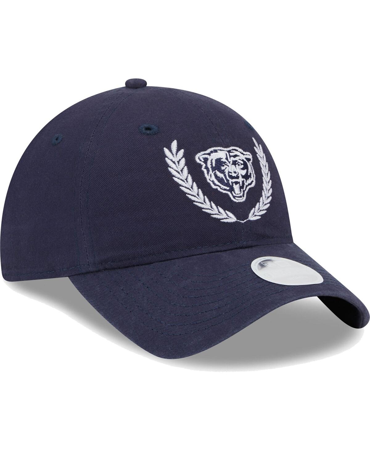 Shop New Era Women's  Navy Chicago Bears Leaves 9twenty Adjustable Hat