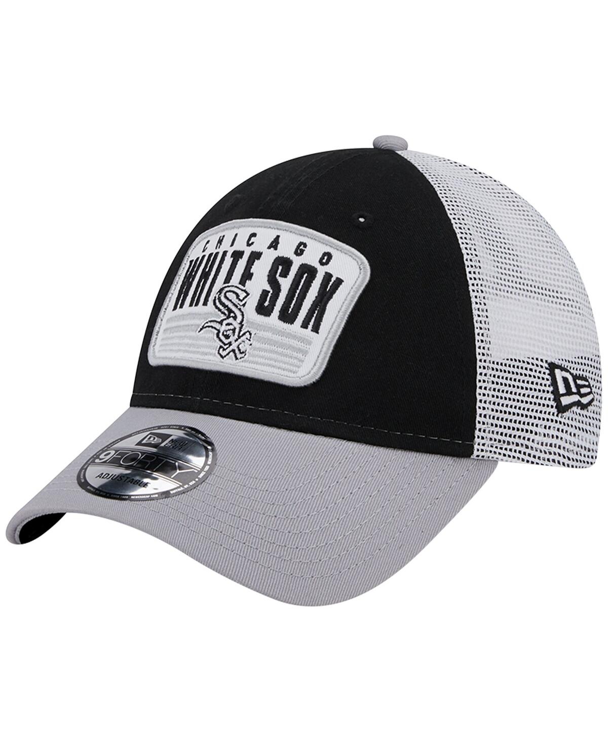 New Era Black Chicago White Sox Two-tone Patch 9forty Snapback Hat In Black