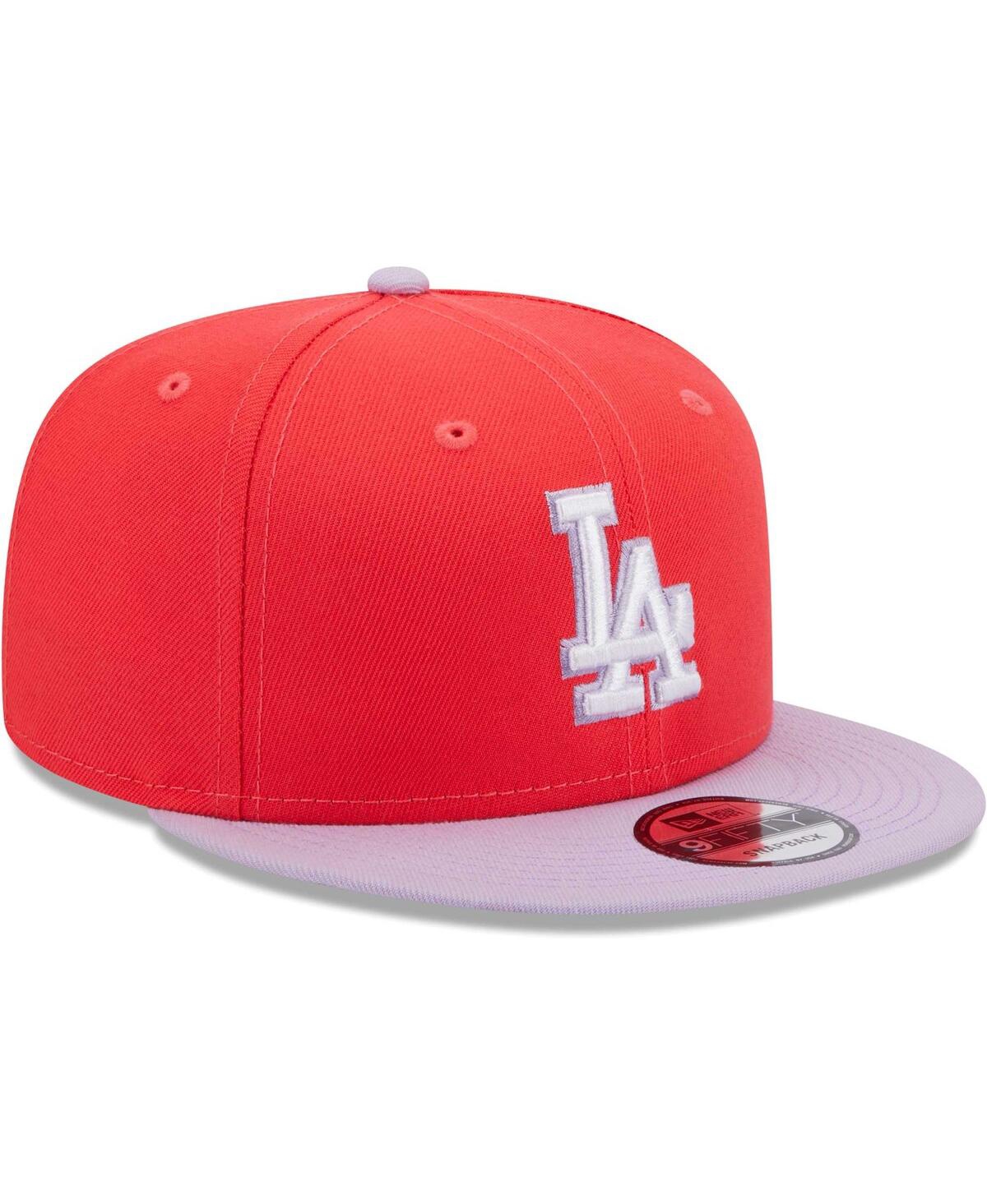 New Era Men's  Red, Purple Los Angeles Dodgers Spring Basic Two-tone 9fifty Snapback Hat In Red,purple