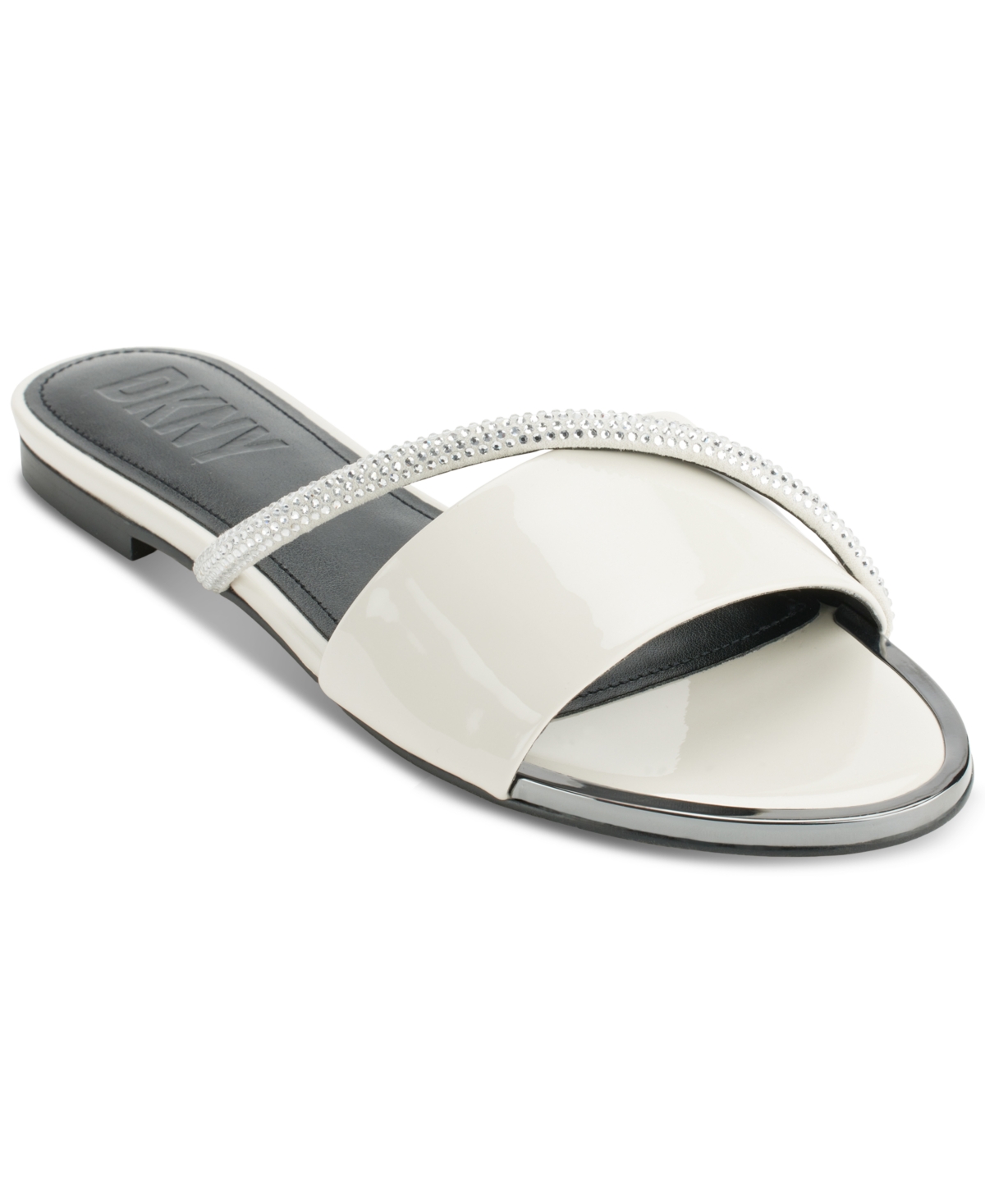 Dkny Tali Slip-on Embellished Slide Sandals In Pebble