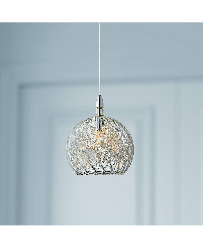 Chloe Lighting Solbi Contemporary 1 Light Chrome Mini Pendant Ceiling Fixture 6 