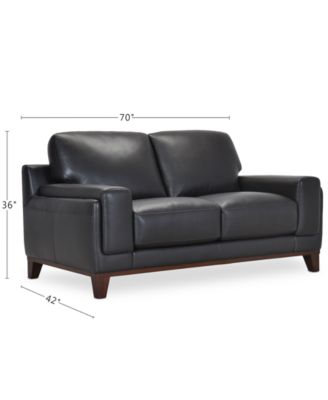 Jeddo 70" Leather Loveseat, Created for Macy's