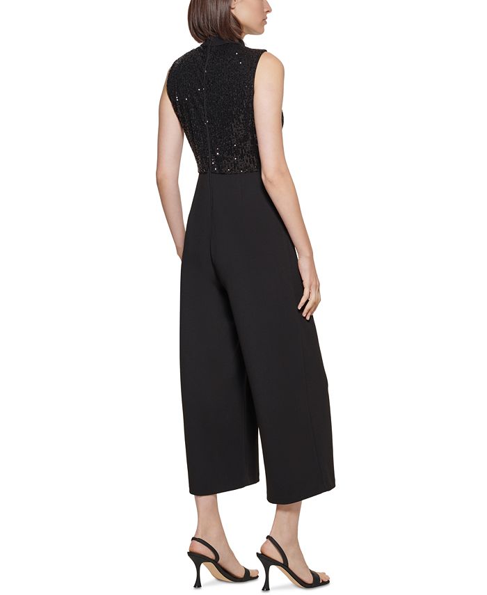 10139 Black Sequined High Waist Jumpsuit main image 0