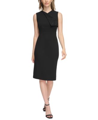 Calvin Klein Women's Foldover-Neck Sheath Dress - Macy's