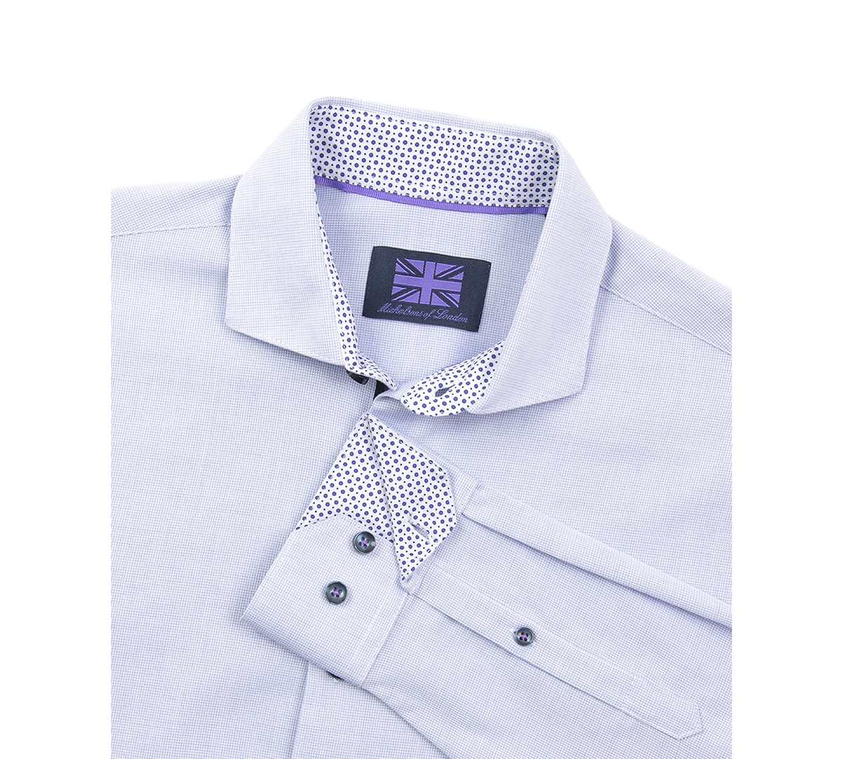 Michelsons of London Men's Regular-Fit Gingham Dot Dress Shirt