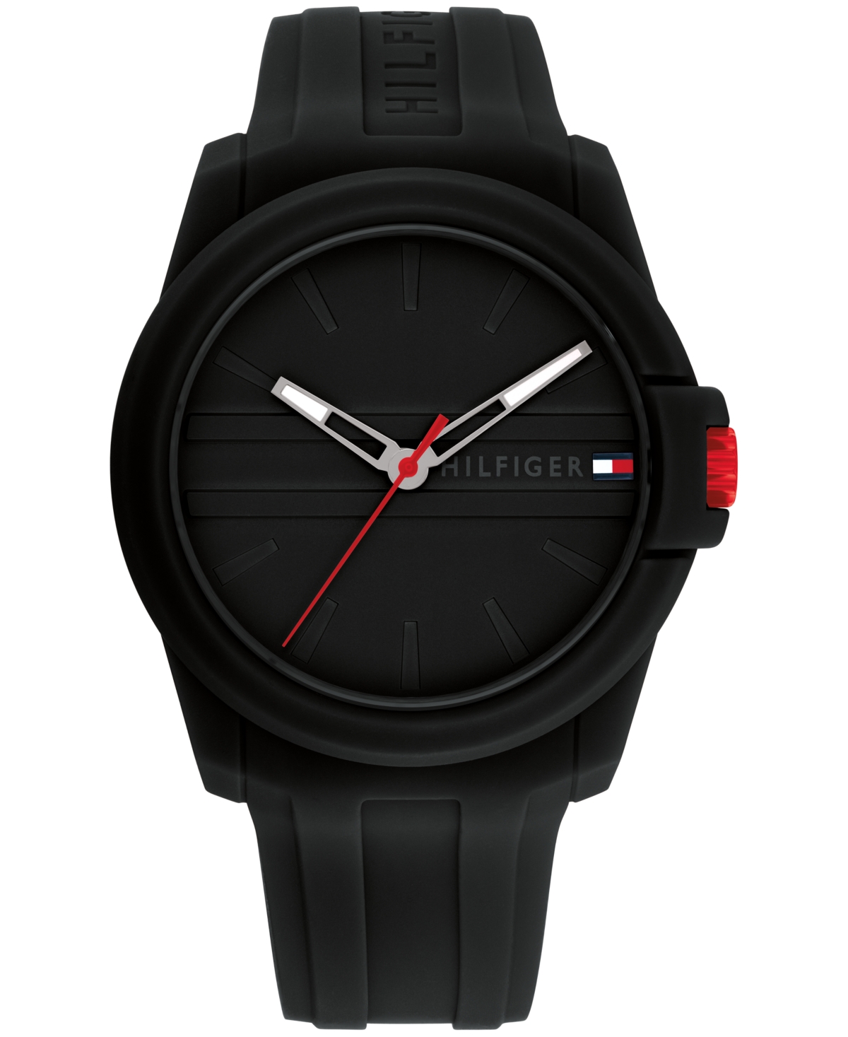 Tommy Hilfiger Men's Quartz Black Silicone Watch 44mm