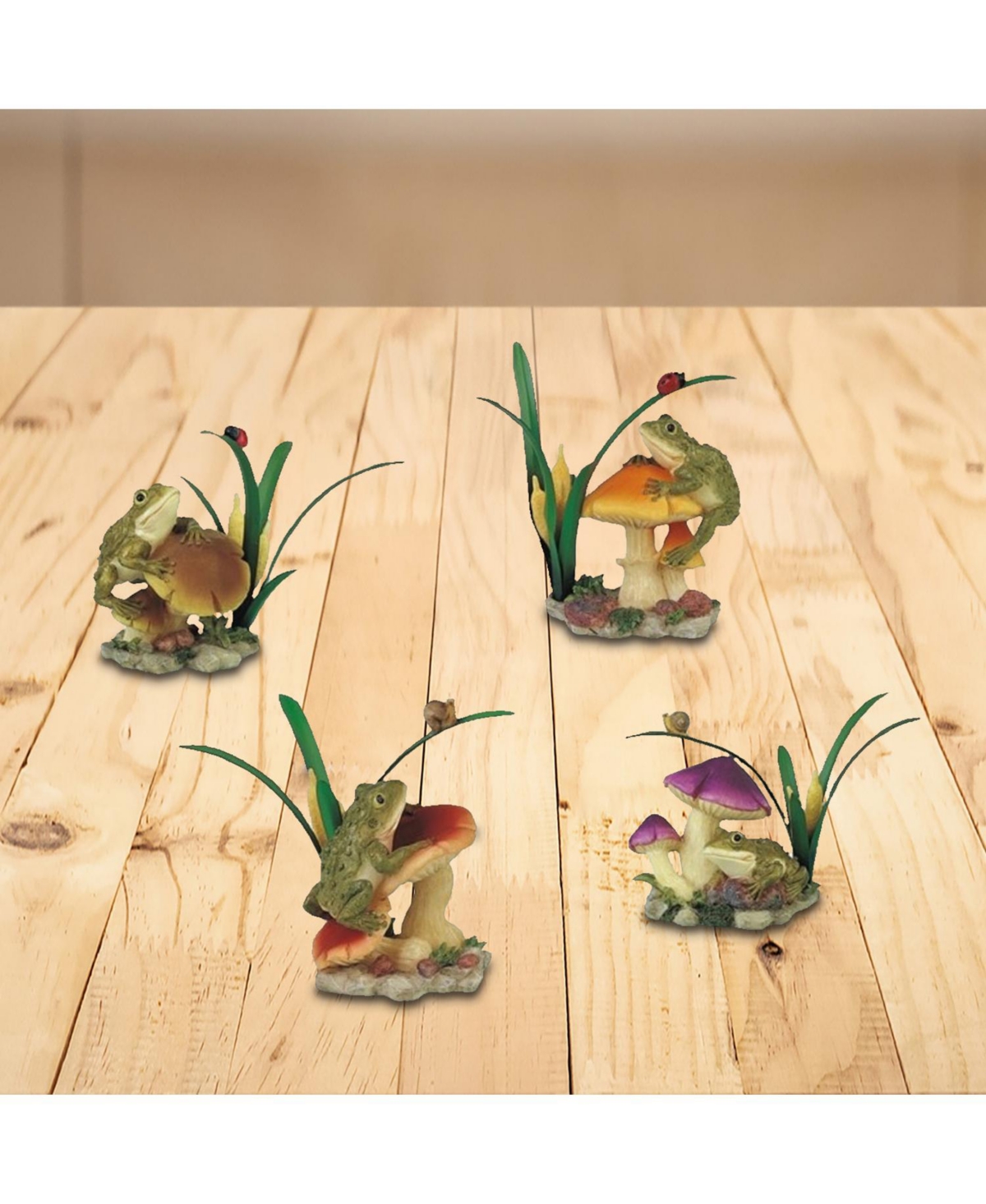 Fc Design 4-pc Frog Leaning on Mushroom 4