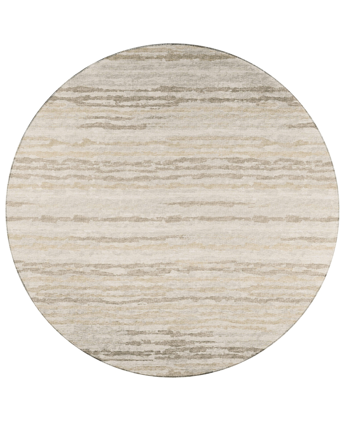 Addison Bravado Outdoor Washable ABV34 8' x 8' Round Area Rug - Tan, Beige