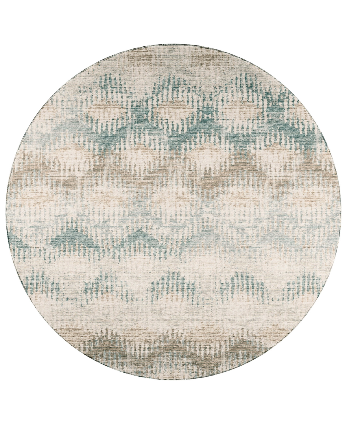 Addison Bravado Outdoor Washable ABV39 8' x 8' Round Area Rug - Ivory