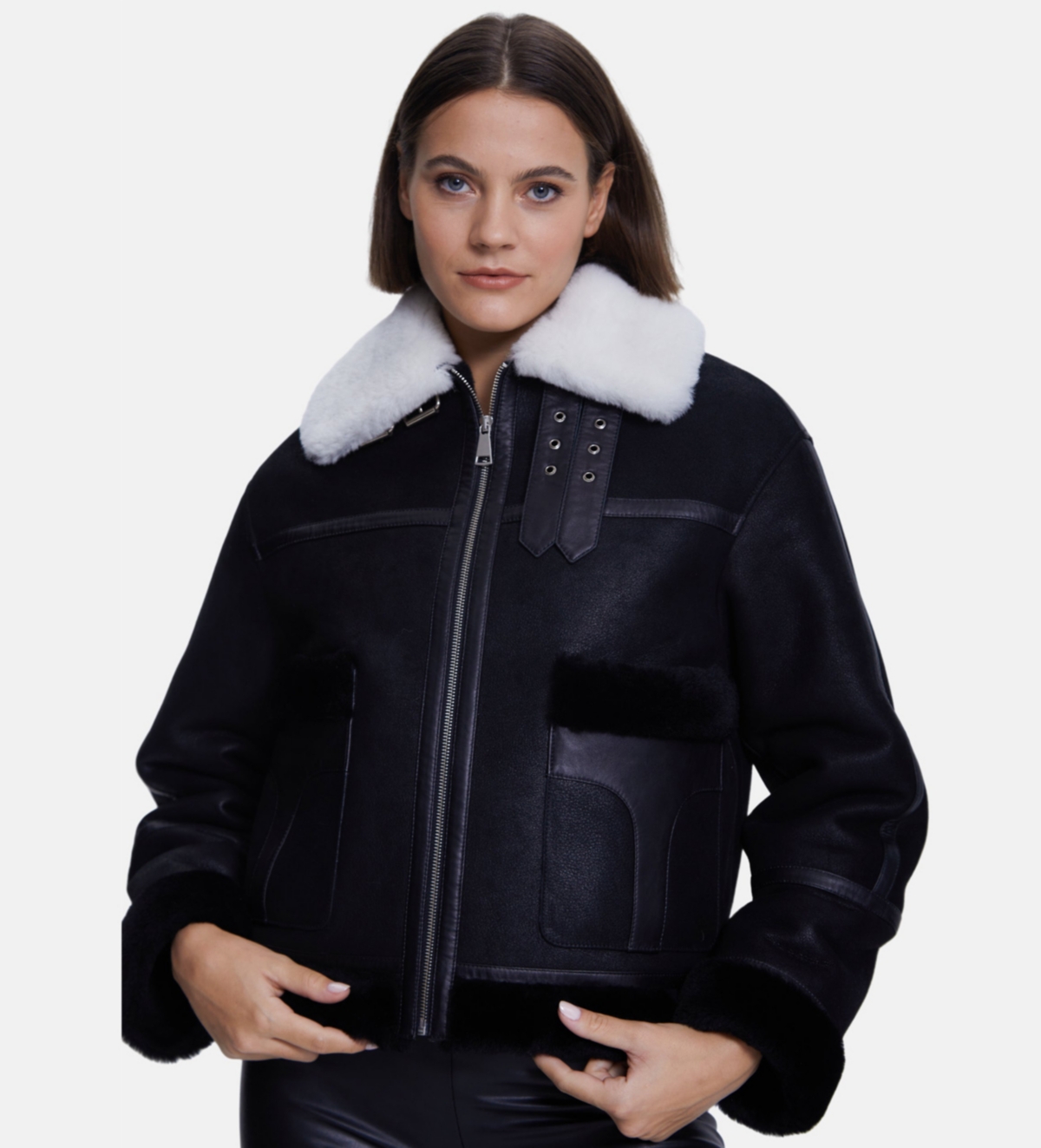 Furniq Uk Women's Fashion Jacket, WashedWithWool - Black