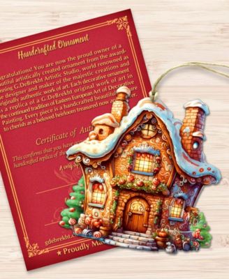 Fairy Tale Houses Christmas Wooden Ornaments Holiday Decor Set of 3 G. DeBrekht