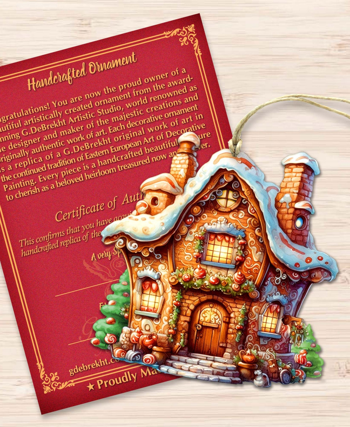 Designocracy Fairy Tale Houses Christmas Wooden Ornaments Holiday Decor Set Of 3 G. Debrekht In Multi Color