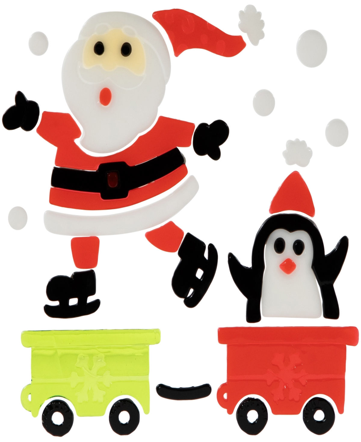 Northlight Double Sided Christmas Gel Window Clings, Set of 6