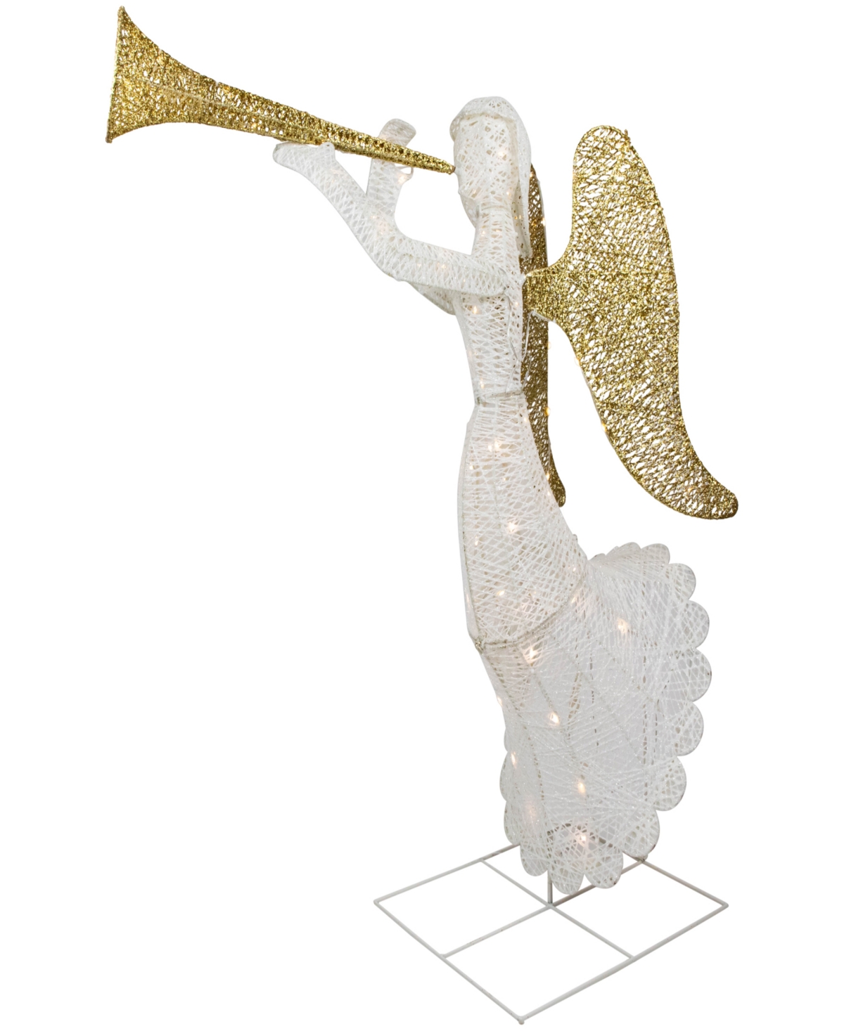 Shop Northlight 48" Light Emitting Diode (led) Lighted Trumpeting Angel Outdoor Christmas Outdoor Decoration In Silver