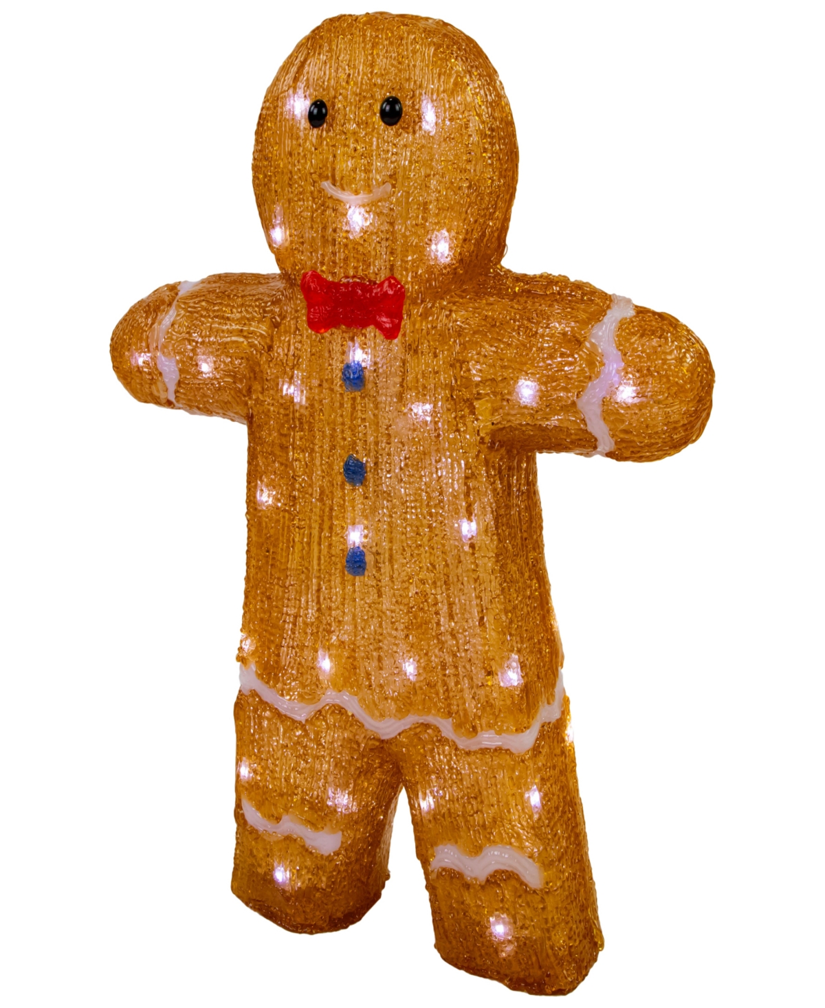 Shop Northlight 16" Light Emitting Diode (led) Lighted Acrylic Gingerbread Man With Bow Tie Christmas Decoration In Brown