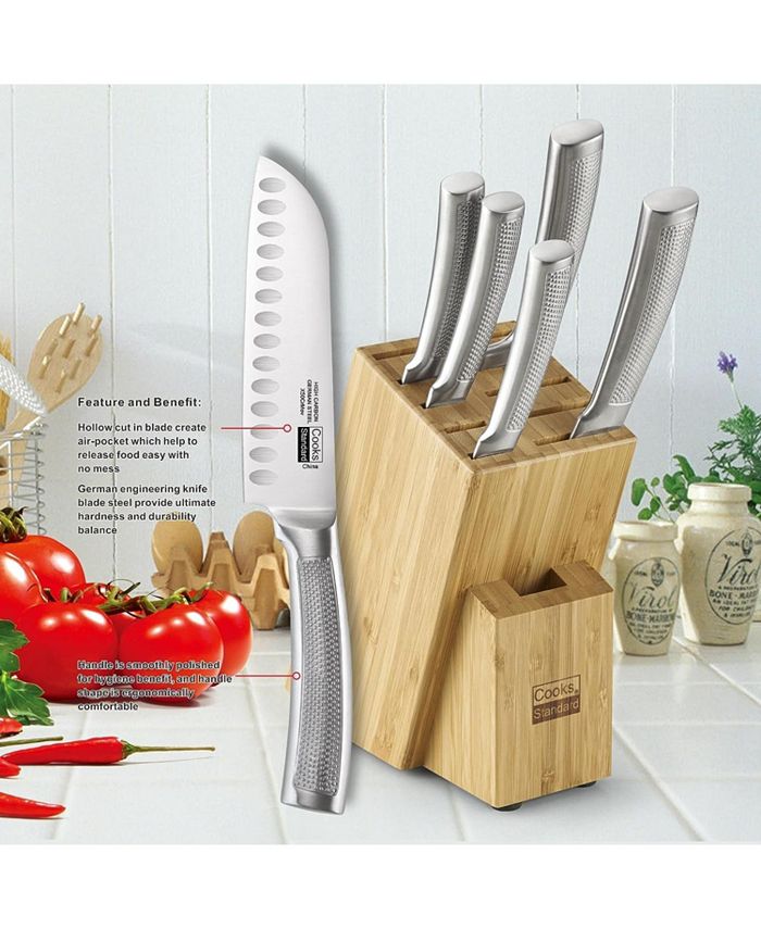 Cooks Standard Kitchen Knife Set with Block 6Piece, Stainless Steel