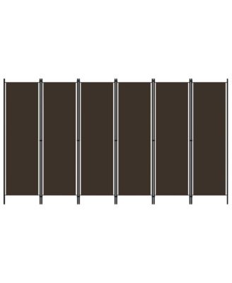 6-Panel Room Divider Brown 118.1"x70.9"