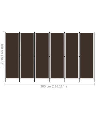6-Panel Room Divider Brown 118.1"x70.9"