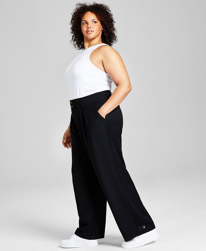 And Now This Plus Size Straight-Leg Trousers - Macy's