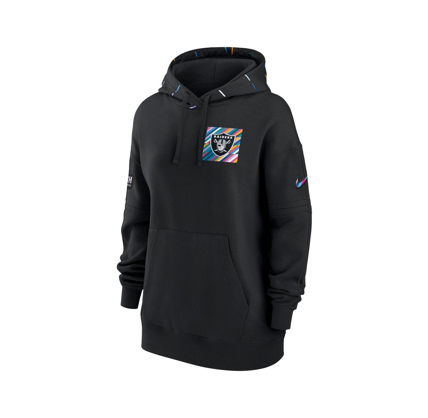 Women's Black Las Vegas Raiders 2023 NFL Crucial Catch Club Pullover Hoodie