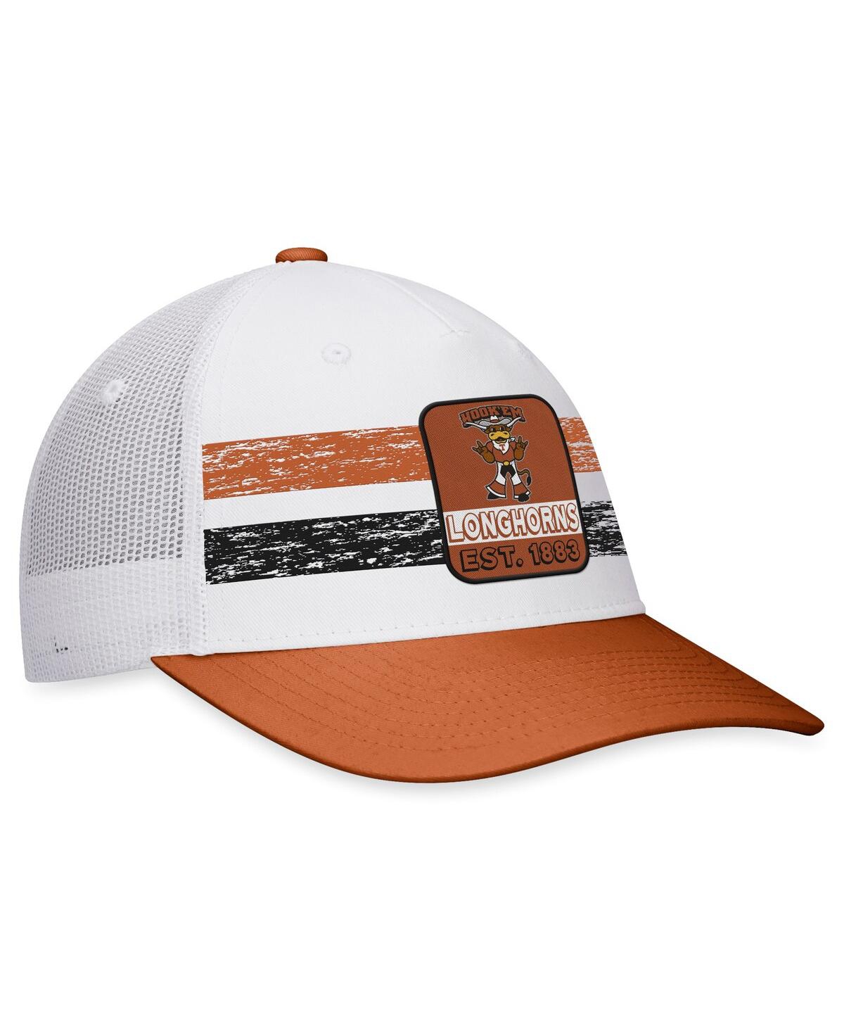 Shop Top Of The World Men's  White, Burnt Orange Texas Longhorns Retro Fade Snapback Hat In White,burnt Orange