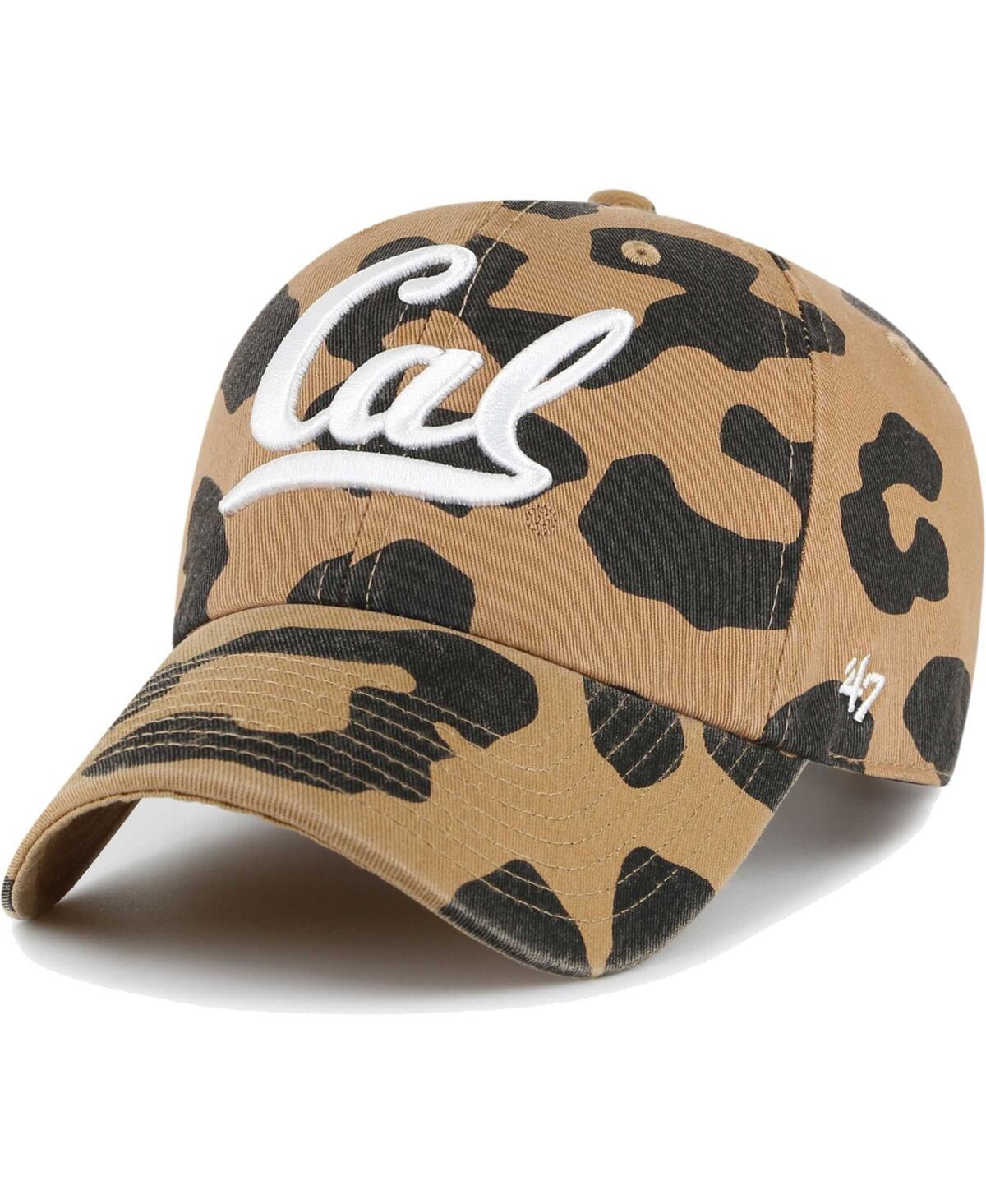 47 Brand Women's ' Cal Bears Rosette Leopard Clean Up Adjustable Hat In Brown