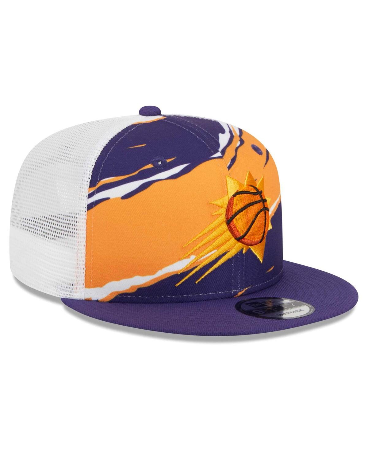 New Era Men's  Purple, White Los Angeles Lakers Tear Trucker 9fifty Adjustable Hat In Purple,white