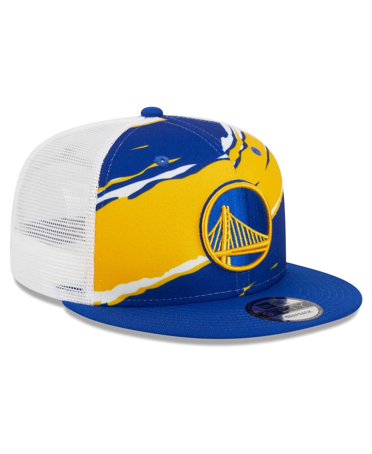 Shop New Era Men's  Royal, White Golden State Warriors Tear Trucker 9fifty Adjustable Hat In Royal,white