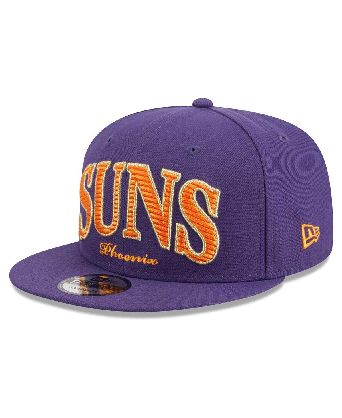 Shop New Era Men's  Purple Phoenix Suns Golden Tall Text 9fifty Snapback Hat