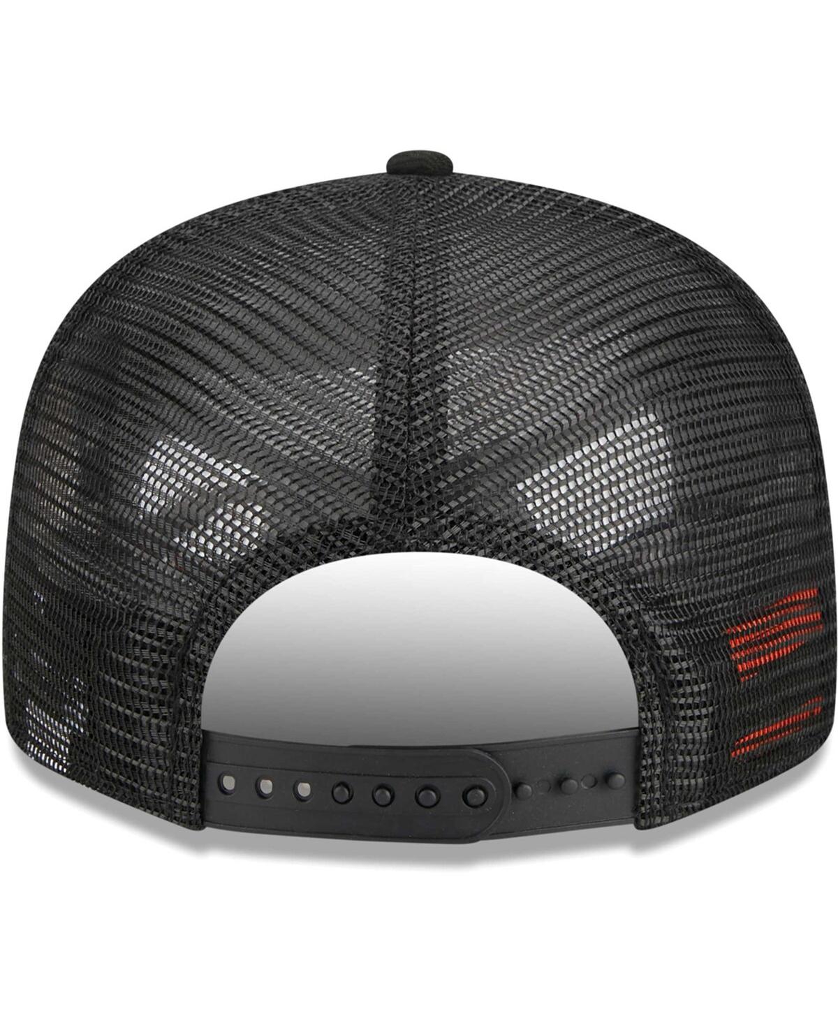 NEW ERA MEN'S NEW ERA BLACK THE REN & STIMPY SHOW TRUCKER 9FIFTY SNAPBACK HAT 