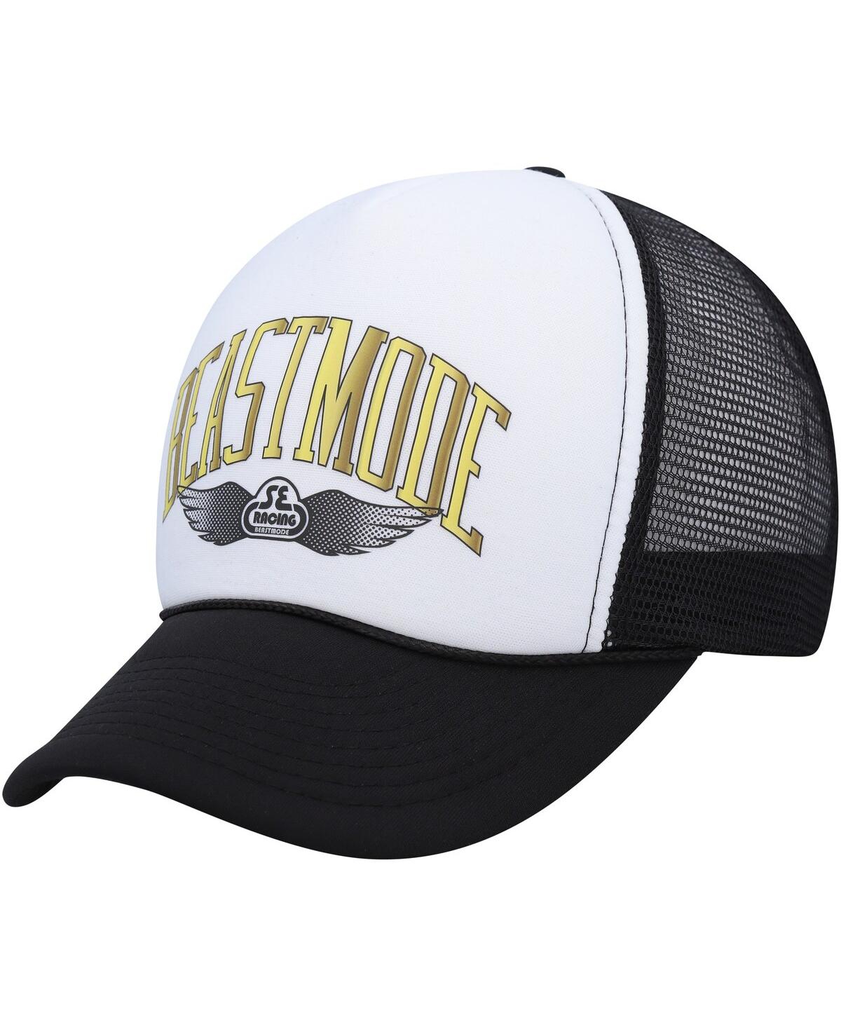 Beast Mode Men's  X Se Racing Black Racing Trucker Snapback Hat