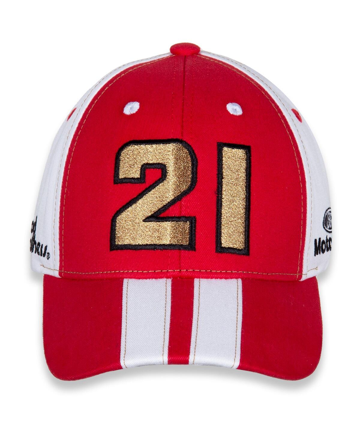 Youth Boys and Girls Checkered Flag Sports White Harrison Burton Motorcraft Big Number Adjustable Hat - White
