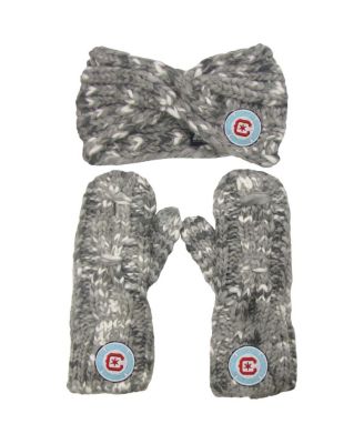 Women's ZooZatz Gray Chicago Fire Marled Headband and Mittens Set