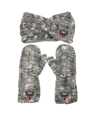 Womens ZooZatz Gray DC United Marled Headband and Mittens Set 9490₽