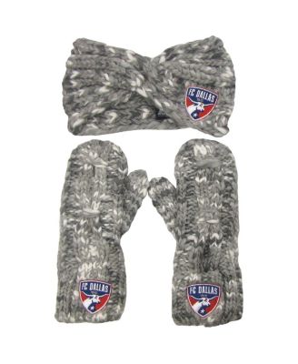Women's ZooZatz Gray FC Dallas Marled Headband and Mittens Set