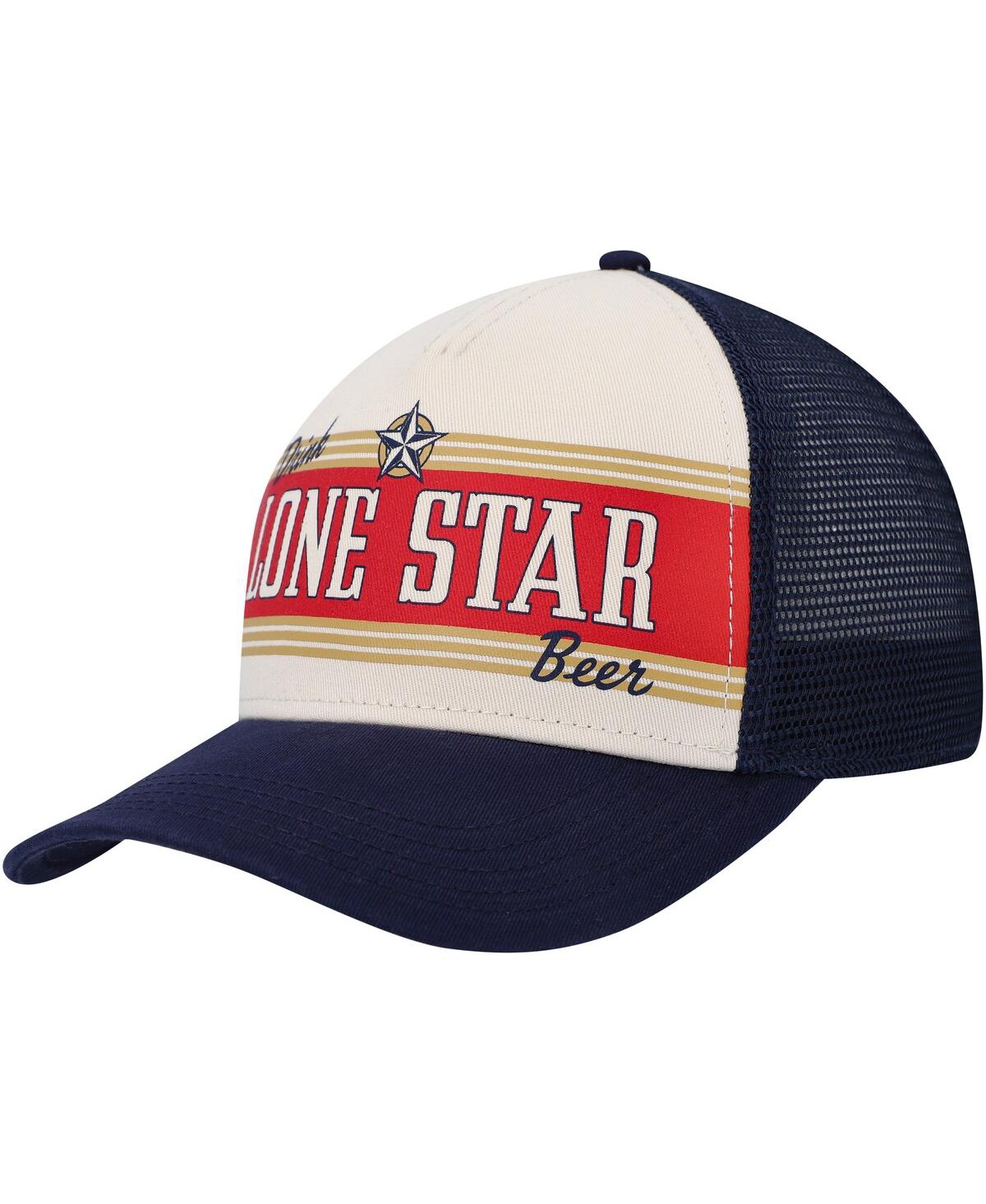 Men's American Needle Cream, Navy Lone Star Beer Sinclair Snapback Hat - Cream, Navy