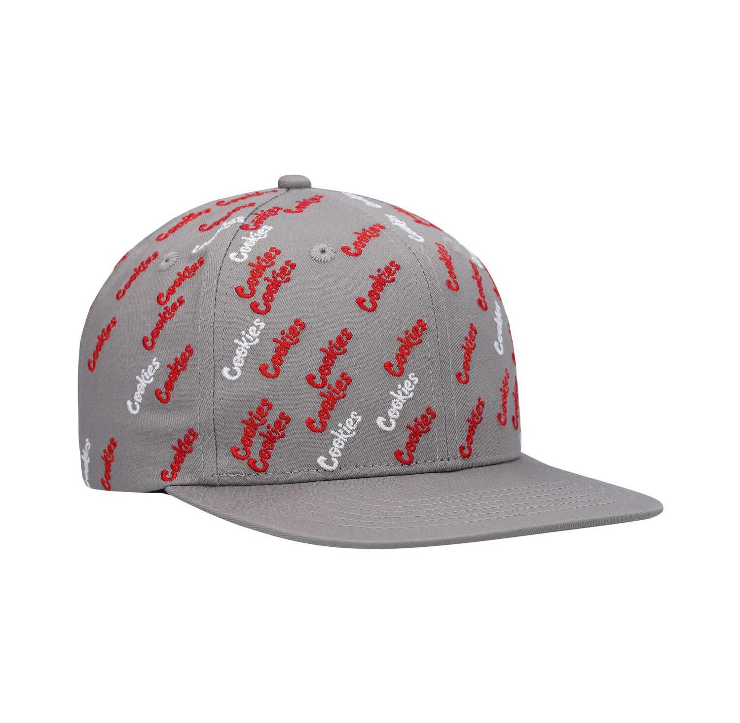 Men's Gray Triple Beam Allover Print Snapback Hat