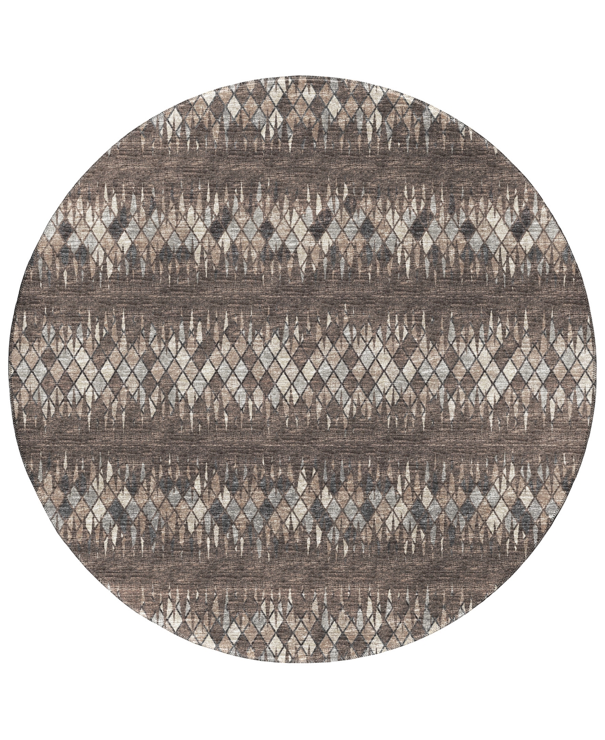 Addison Rylee Outdoor Washable ARY35 8' x 8' Round Area Rug - Brown