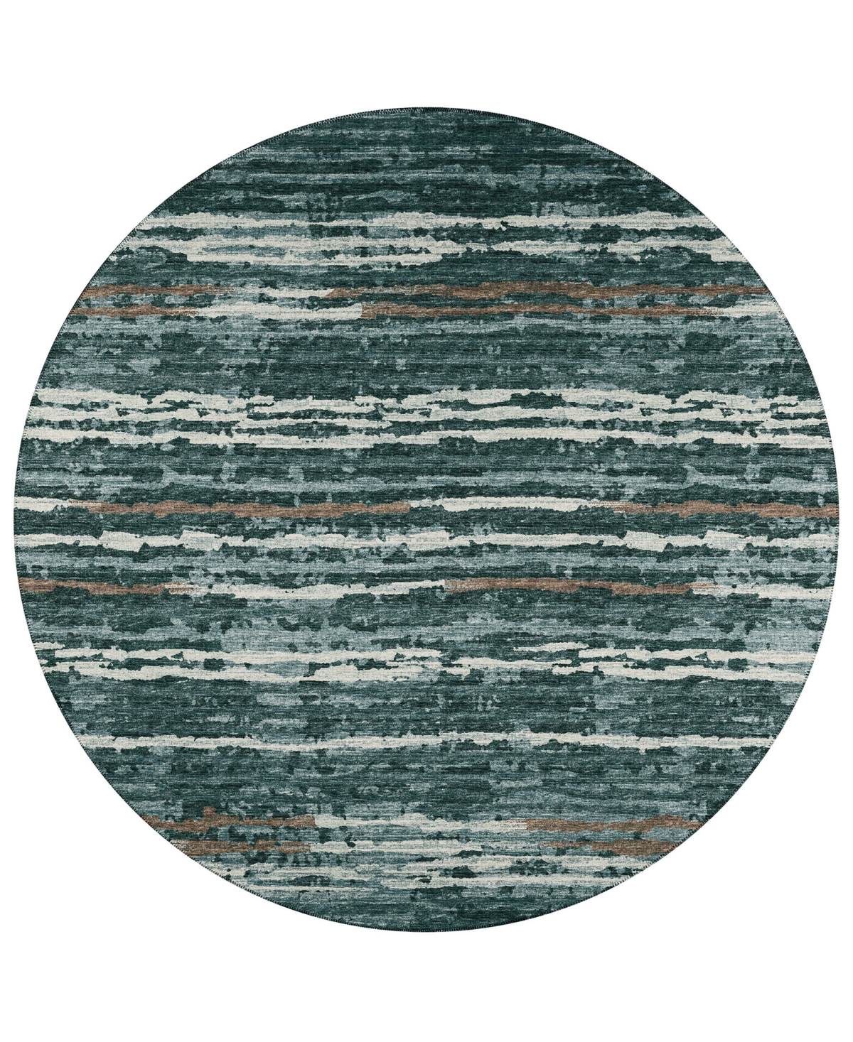 Addison Bravado Outdoor Washable ABV34 8' x 8' Round Area Rug - Onyx