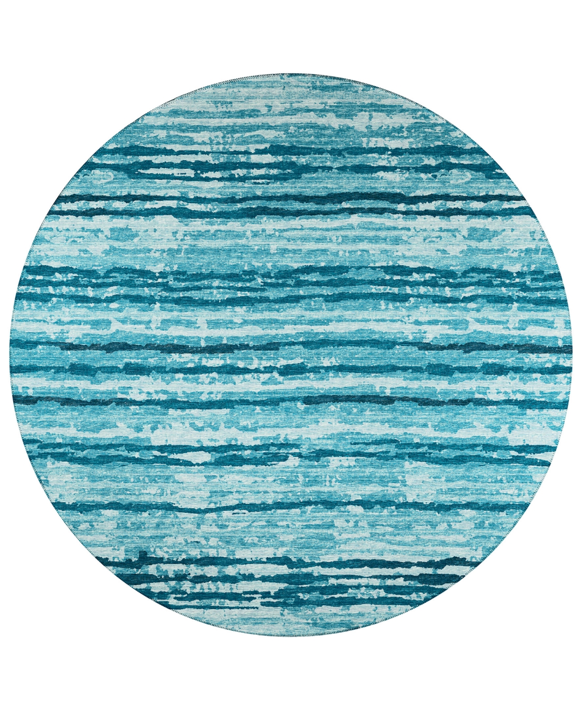 Addison Bravado Outdoor Washable ABV34 8' x 8' Round Area Rug - Blue