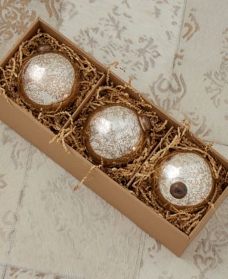 Mercury Glass Ornament 100 Millimeter, Set of 3