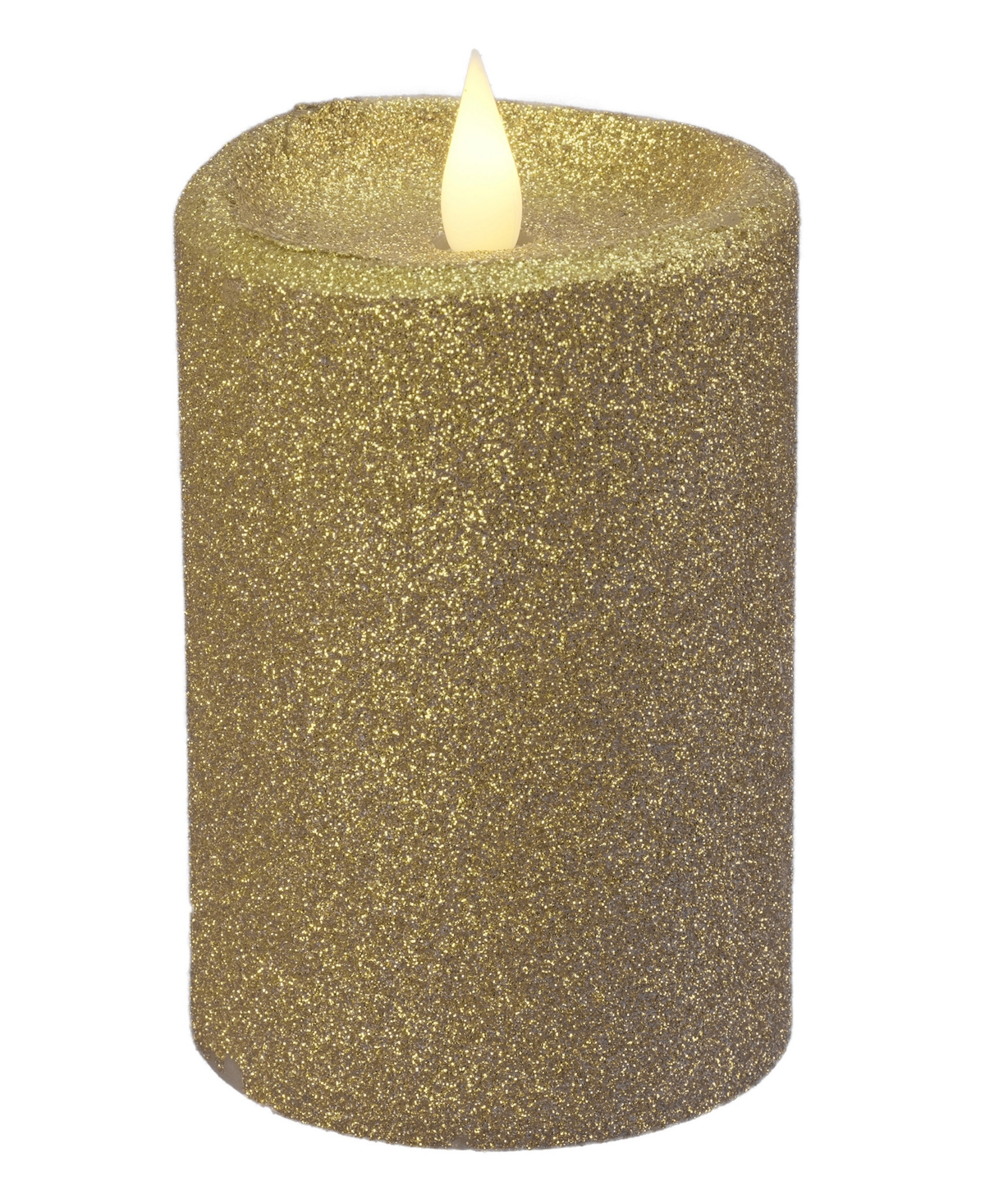 Seasonal Classic Motion Flameless Candle 3 X 5 In Gold Glitter