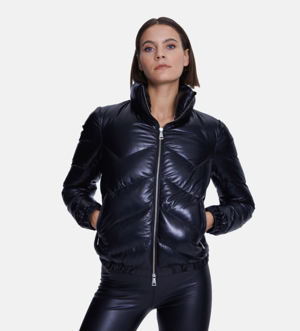 Furniq Uk Women's Fashion Jacket, Nappa- Black