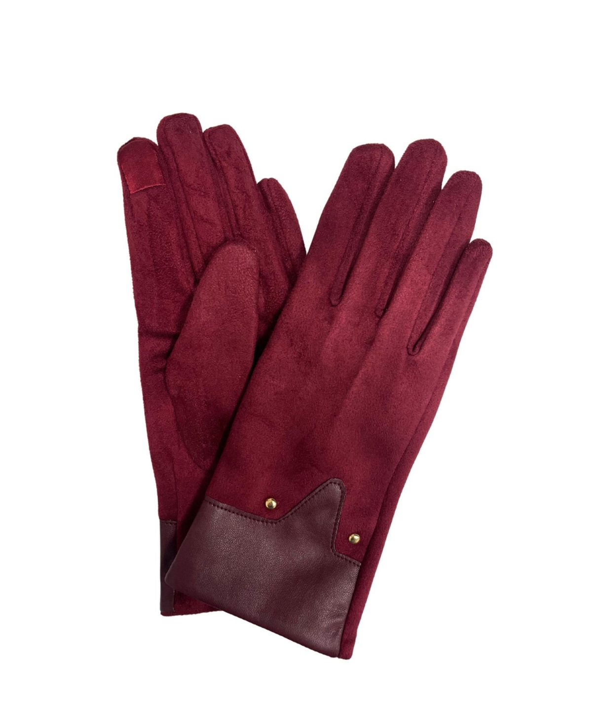 Marcus Adler Faux Suede Touchscreen Glove In Burgendy