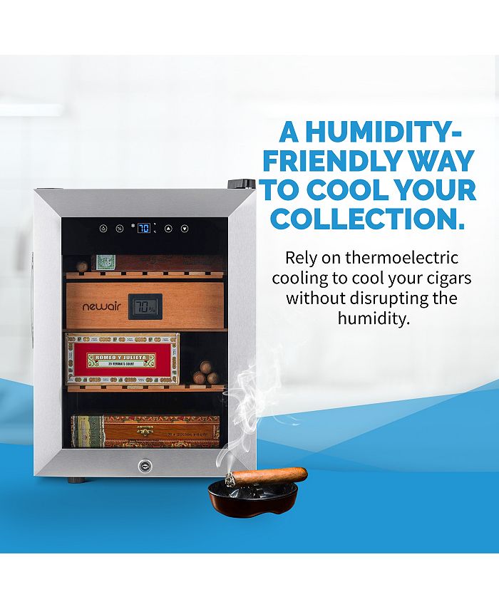 Newair 250 Count Electric Cigar Humidor Wineador in Stainless Steel