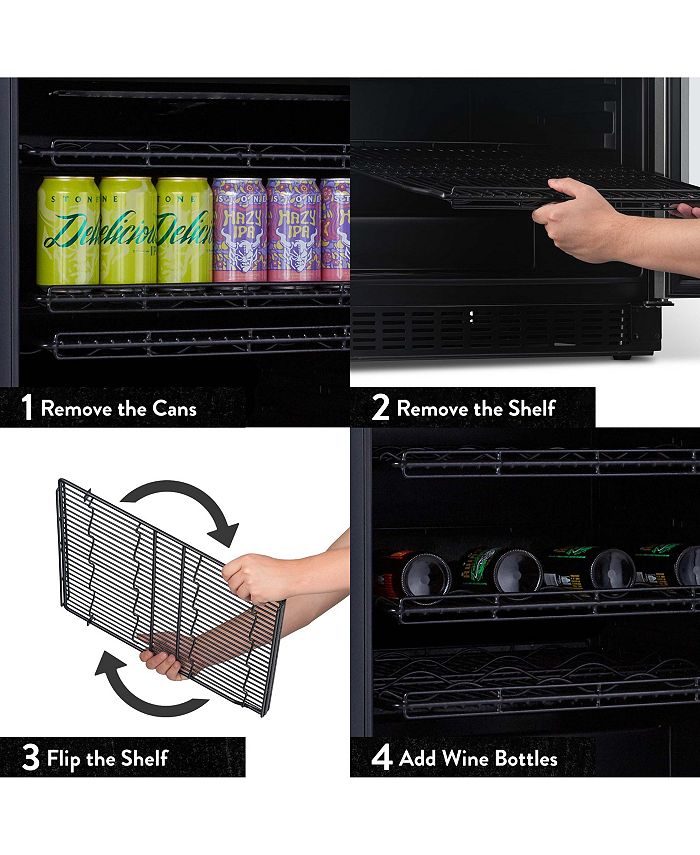Newair Stone Brewing 180 Can Flip Shelf Beverage and Beer Refrigerator, 24" BuiltIn or