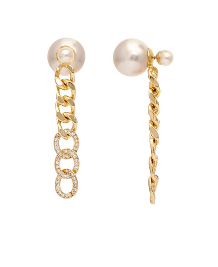 Pearl and diamond drop earrings - Freedman Jewelers